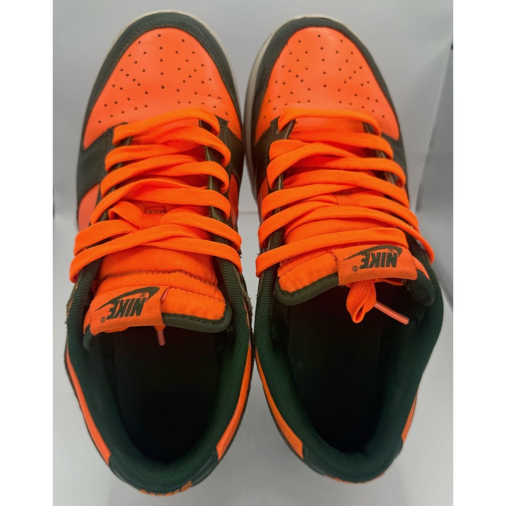 Nike Dunk Low Retro Miami Hurricanes Gorge Green/White/Orange Sz 8 DD1391-300 - Picture 5 of 10